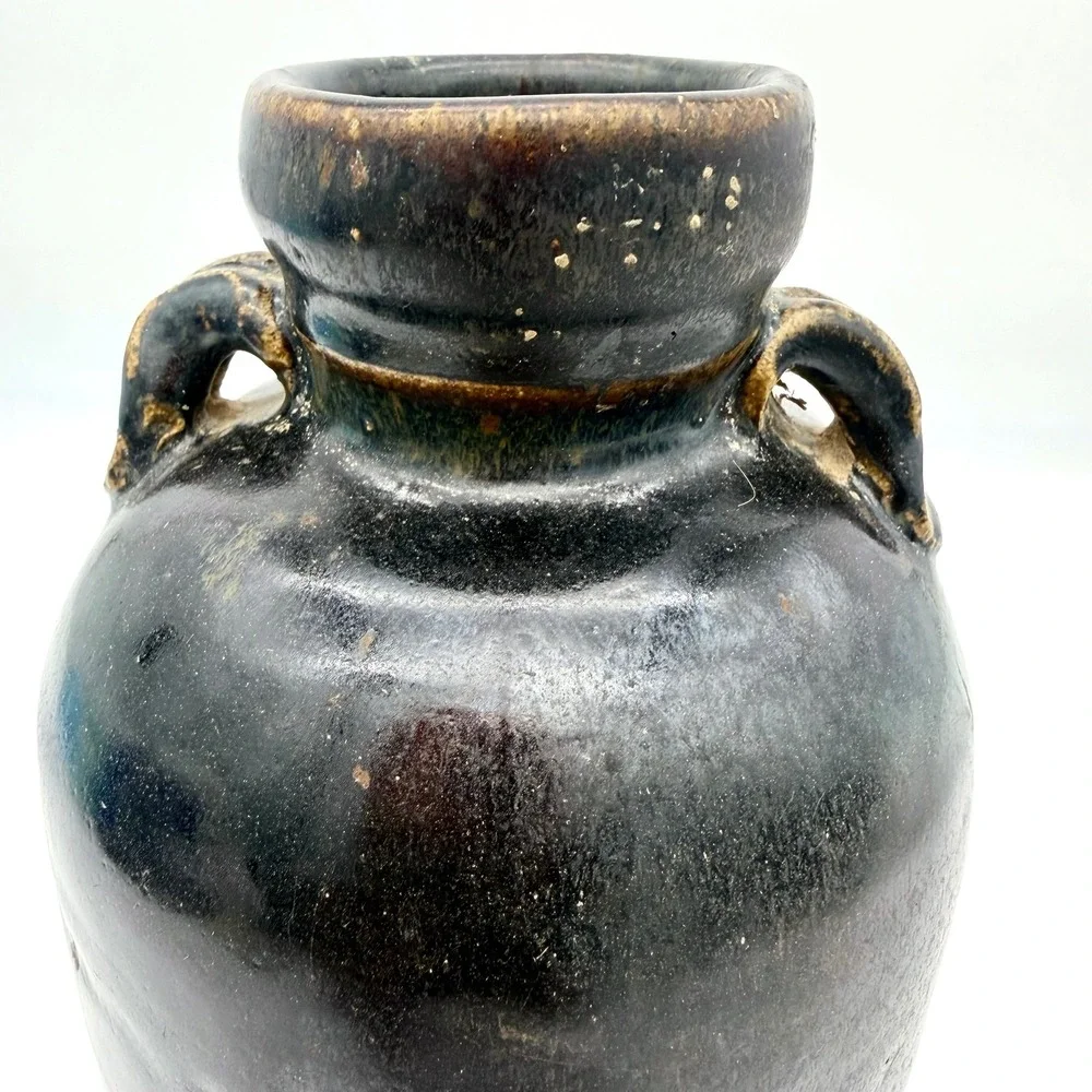 13th C Chinese Henan Black Iron Glaze Jar 8.3
